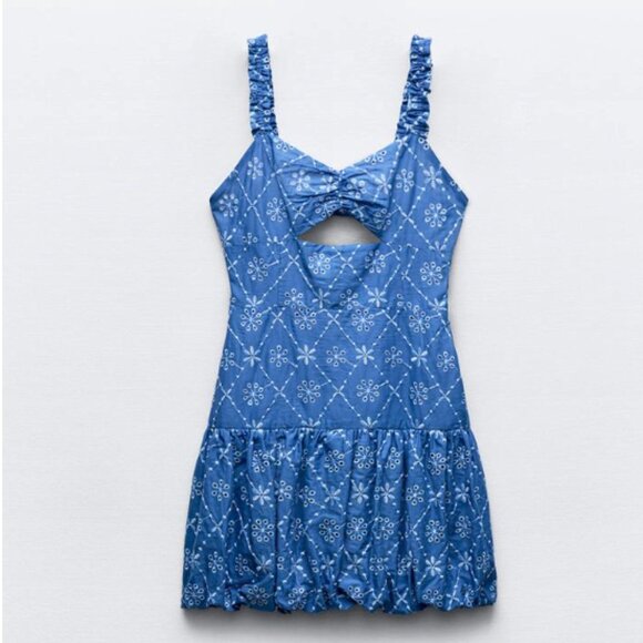 Zara Bubble Hem Mini Dress - Picture 1 of 2